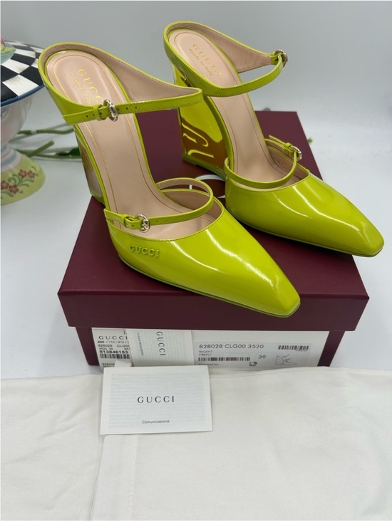 Gucci Shoes - Women’s Gucci CHRISTY 110 patent leather wedge mules size 39 made in Italy